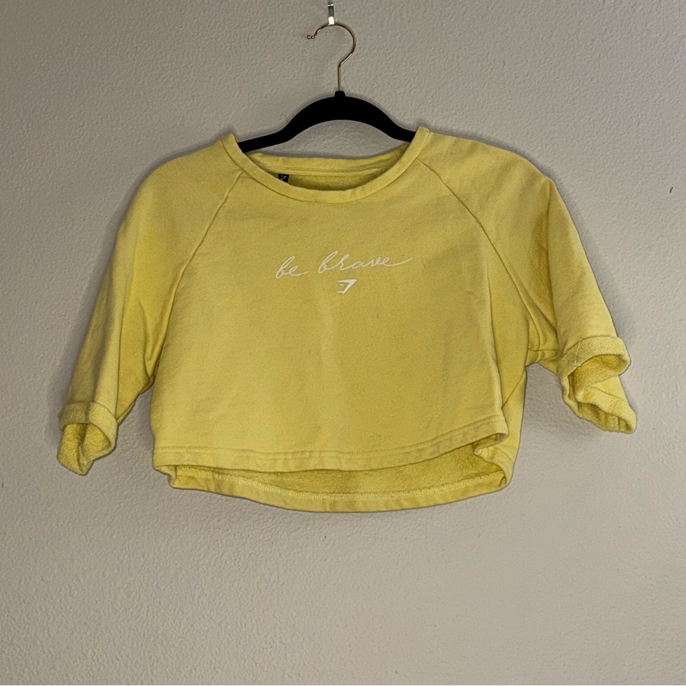 Gymshark Be Brave Yellow Cropped Sweatshirt